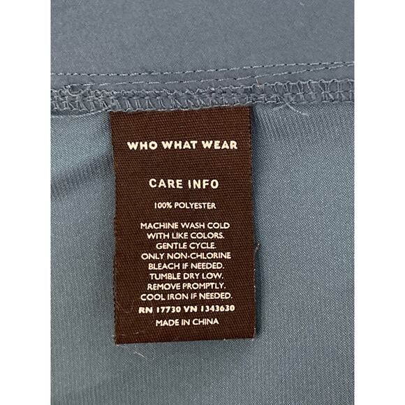 Who What Wear Women’s 3/4 Sleeve Mock Neck Button Up Blouse Color Teal Size‎ L - Picture 4 of 9